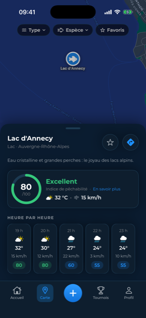 La fiche du Lac d’Annecy sur la carte des spots